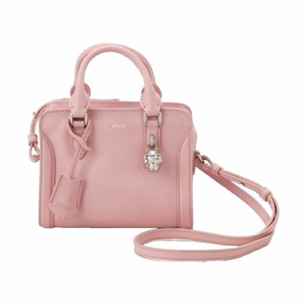 Alexander McQueen Pink Leather Mini Satchel Crossbody